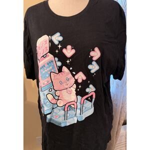 Bella Canvas - Women's Tee Shirt 2XL - Cat Playing Dance Dance Revolution